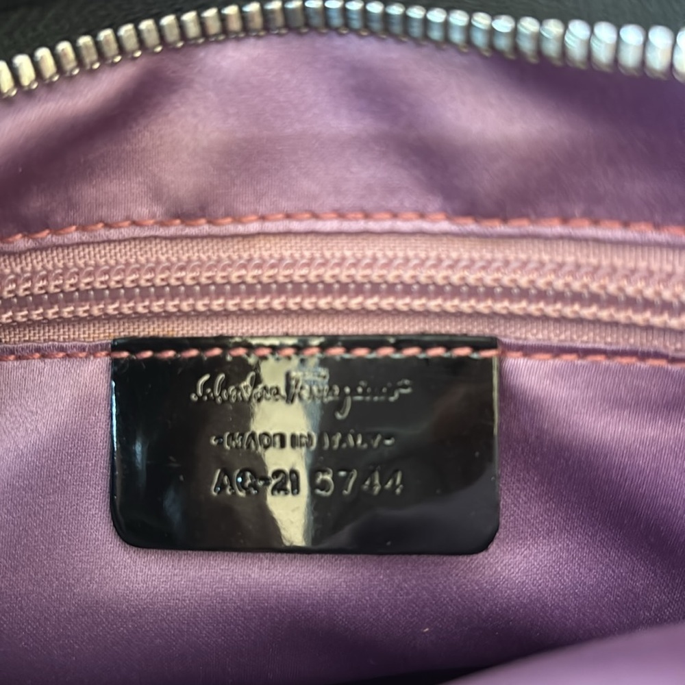 Salvatore Ferragamo Black Suede Gancini Pocket Shoulder Bag - Picture 11 of 14